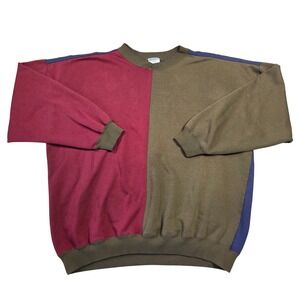 Cheetah Mervyns Vintage 90s Colorblock Sweatshirt Mens XXL Green Red Blue Retro